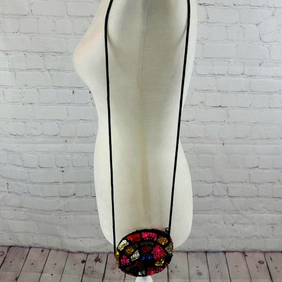 Boutique Multicolored Beaded & Sequined Purse Zippered Closure - Picture 1 of 5
